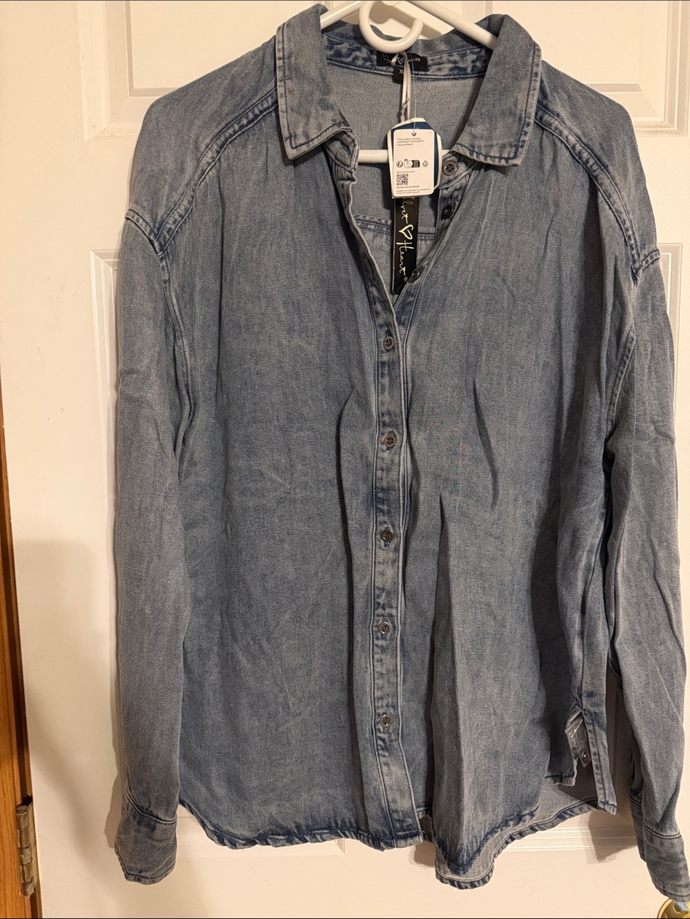 Velvet Heart Light Blue Denim Button-Down Shirt